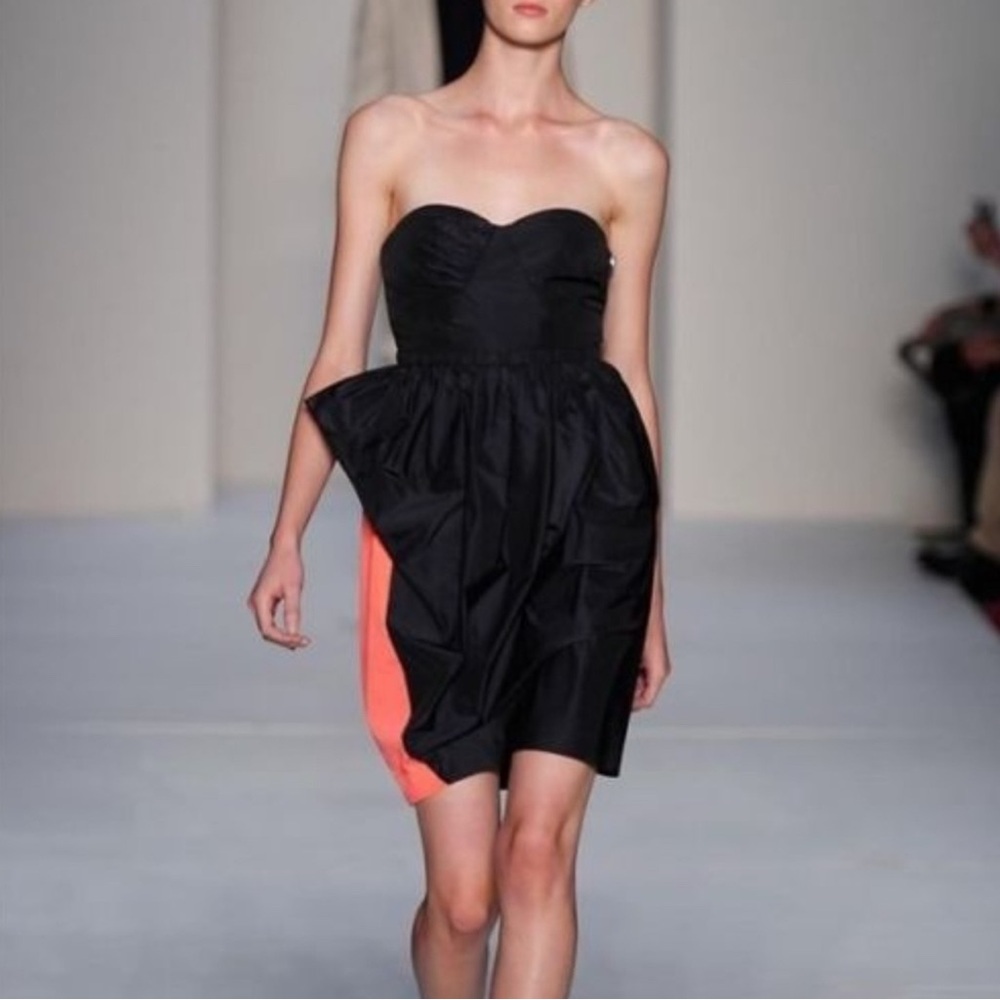 Marc By Marc Jacobs Black and Orange Strapless Dress